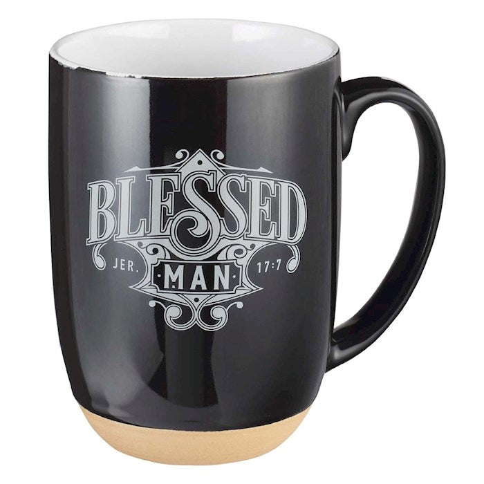Mug-Blessed Man-Black w/Dipped Clay Base (MUG651)
