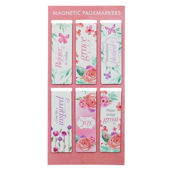 Bookmark-Magnetic Pagemarker-Blossoms Of Blessings Collection (Set Of 6 Assorted)