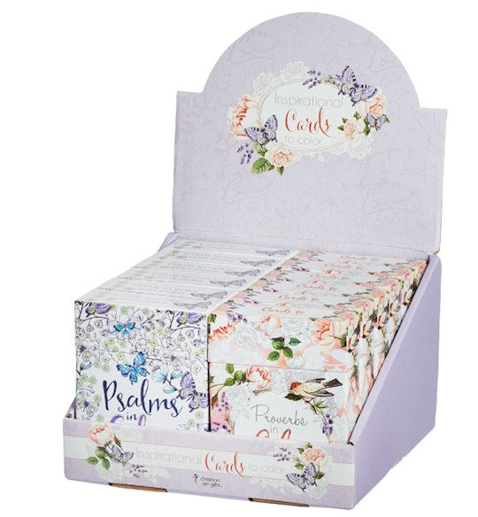 Merchandiser-Psalms In Color And Proverbs In Color Coloring Cards (Pack Of 12) (PRODUCT INCLUDED)