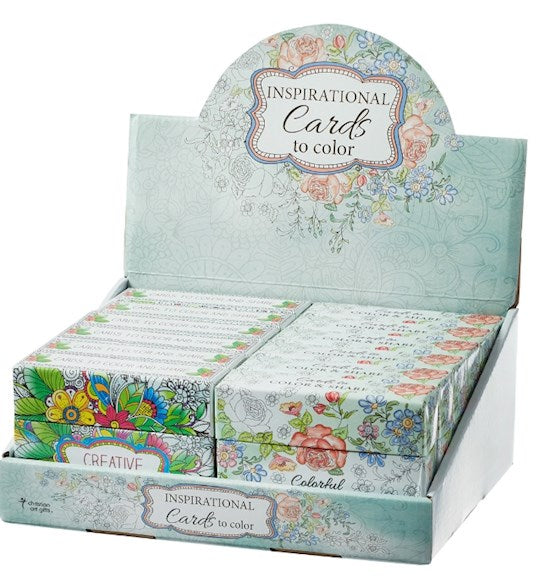 Merchandiser-Creative Expressions &amp; Colorful Blessings Coloring Cards (Pack Of 12) (PRODUCT INCLUDED)
