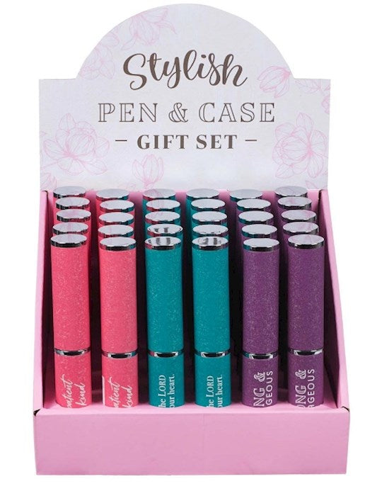 Merchandiser-Stylish Pen &amp; Case Gift Sets (Pack Of 30) (PRODUCT INCLUDED)