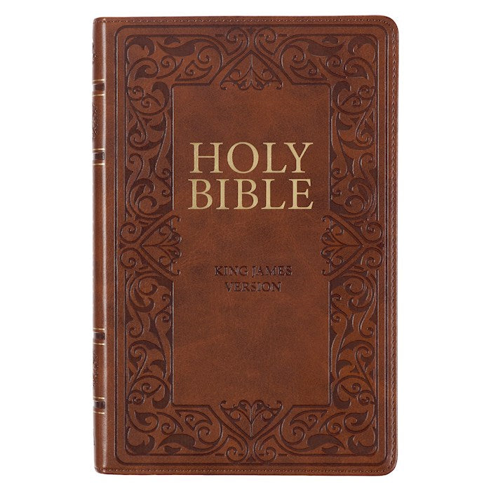 KJV Deluxe Gift Bible-Brown Faux Leather Indexed