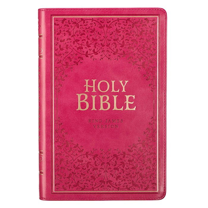 KJV Deluxe Gift Bible-Pink Faux Leather Indexed