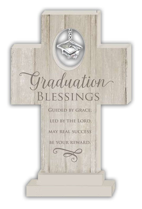 Standing Wall Cross-Graduation Blessings (6")