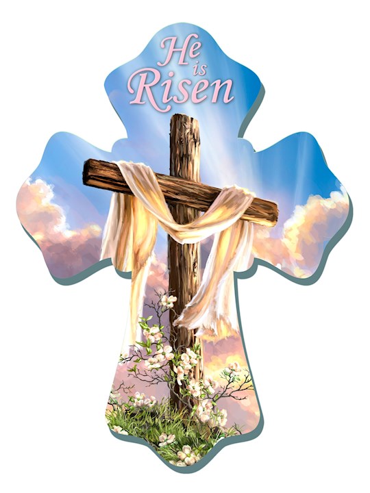 Wall Cross-He Is Risen (6" x 8")