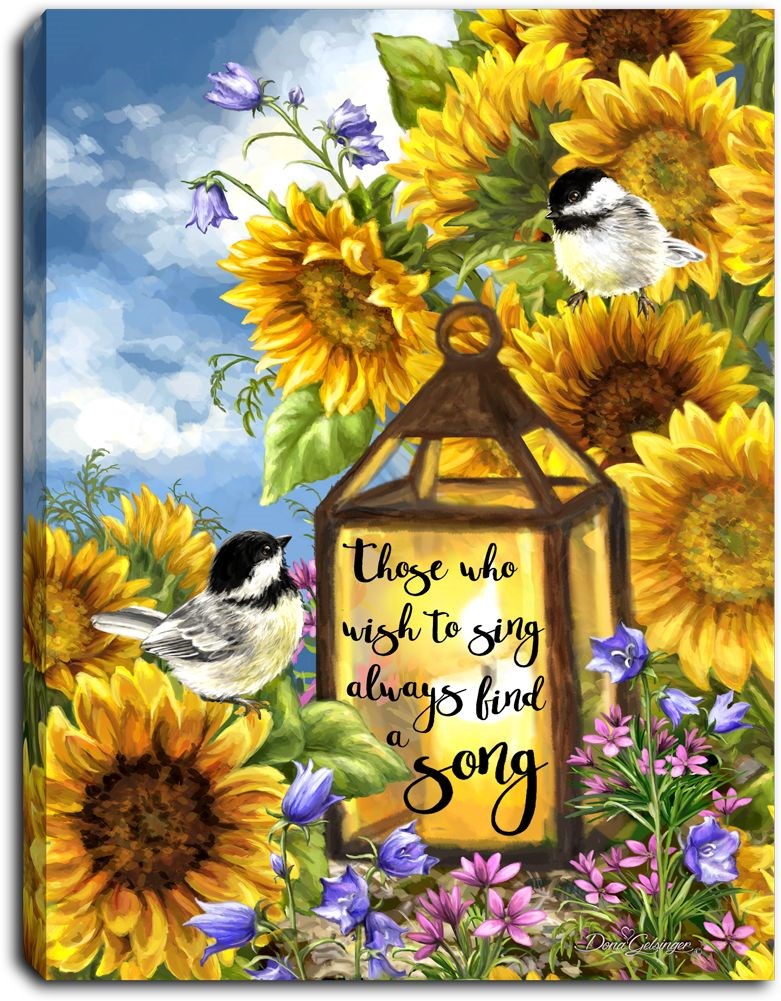 Mini Canvas-Sunflower Friends-LED Tabletop w/Timer (8&quot; x 6&quot;)