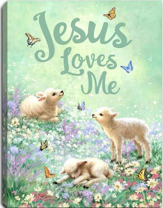 Mini Canvas-Jesus Loves Me-LED Tabletop w/Timer (8&quot; x 6&quot;)
