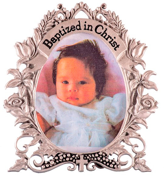Frame-Baptized In Christ (Floral) (Holds 2 x 2.5 Photo)