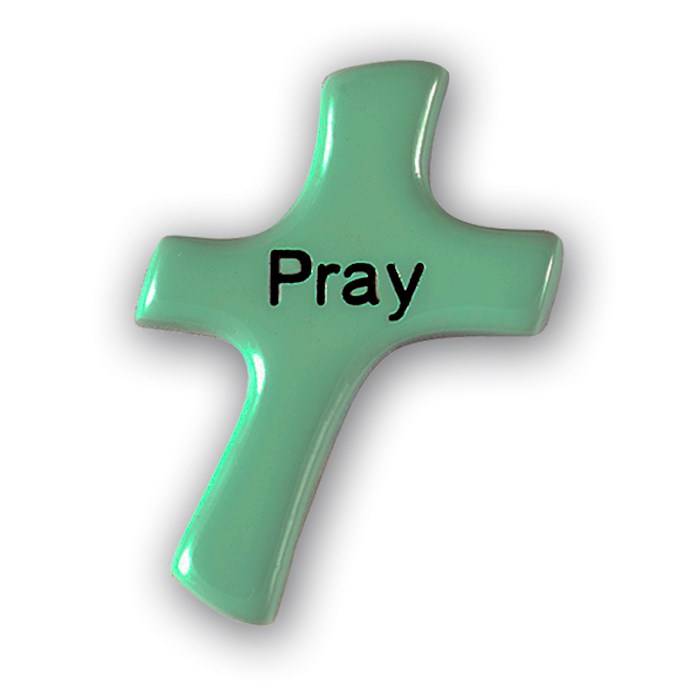Pocket Cross-Solid Metal-Pray (1" x 1 ½") (Pack Of 3)
