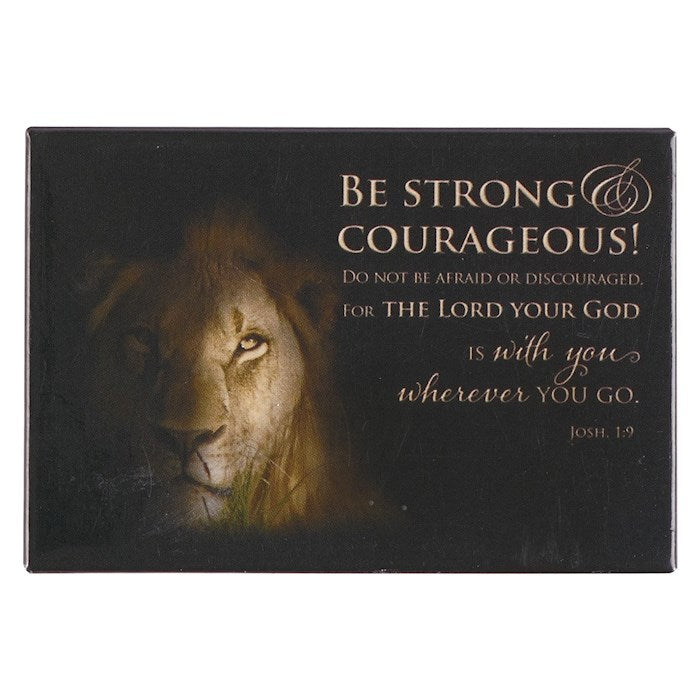 Magnet-Be Strong &amp; Courageous/Lion (2.1" x 3.1")
