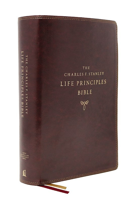 NASB 1995 Charles F. Stanley Life Principles Bible (2nd Edition) (Comfort Print)-Burgundy Leathersoft Indexed
