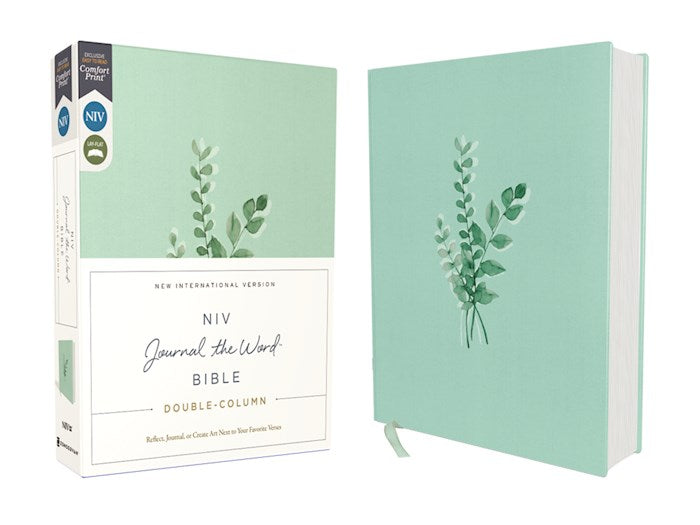 NIV Journal The Word Bible Double-Column (Comfort Print)-Teal Cloth Over Board