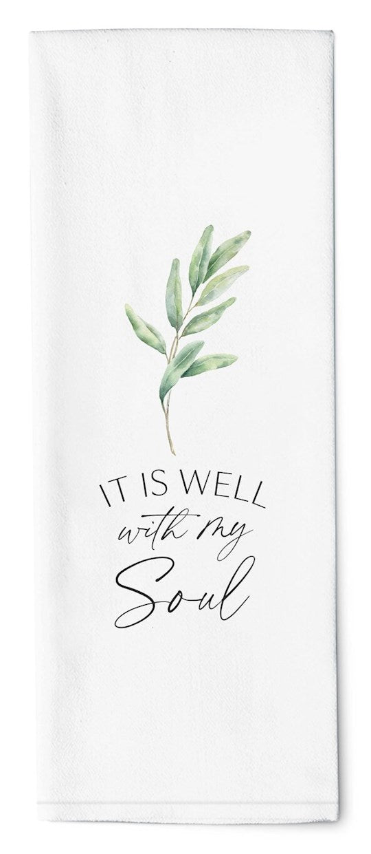 Tea Towel-It Is Well With My Soul (16&quot; x 28&quot;) (Pack Of 6)