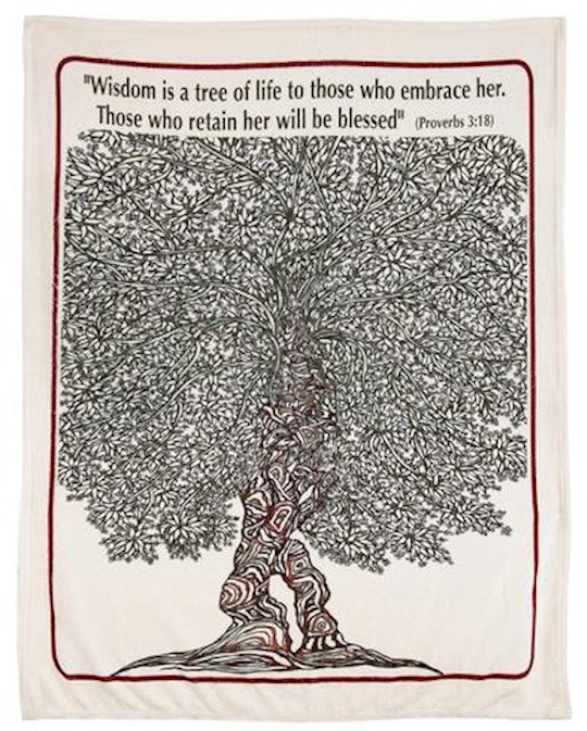 Throw Blanket-Tree Of Life (Proverbs 3:18)-Plush ( 50" x 60") (