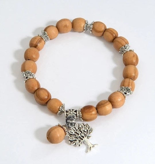 Bracelet-Tree Of Life Olive Wood Bead (