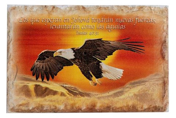 Spanish-Desktop-On Eagles Wings Stone (Isaiah 40:31) In Gift Box (