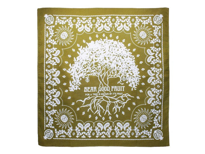 Bandana-Bear Good Fruit-Green Cotton (22" x 22")