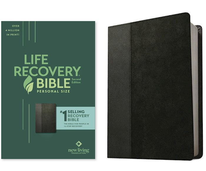 NLT Life Recovery Bible/Personal Size (Second Edition)-Black/Onyx LeatherLike