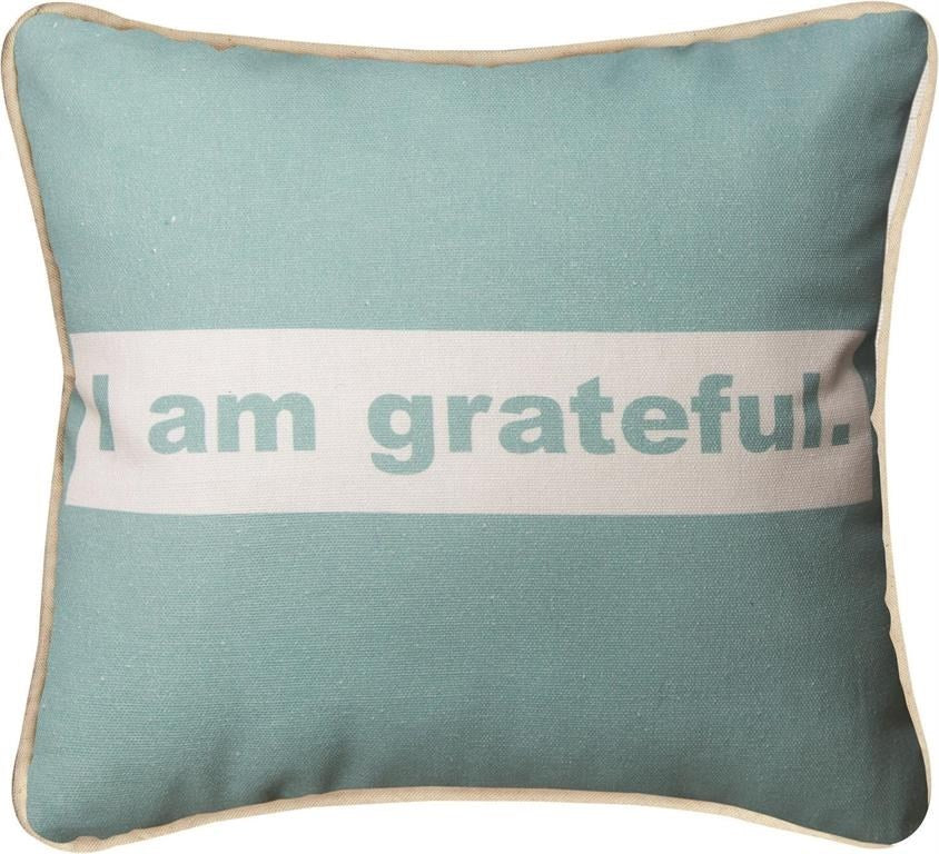 Pillow-I Am Grateful (Brights) (12&quot; x  12&quot;)