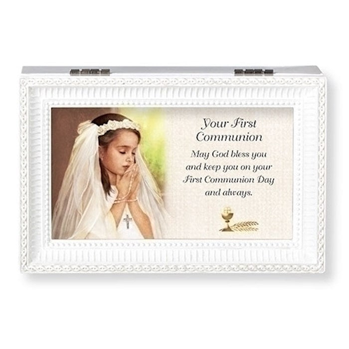 Music Box-May God Bless-Silver/Amazing Grace (6.25" X 4" X 2.75)