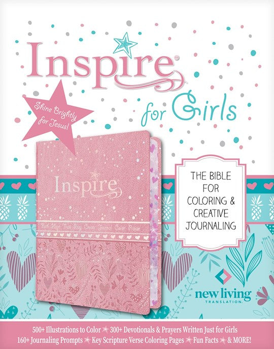 NLT Inspire Bible For Girls-Pink LeatherLike
