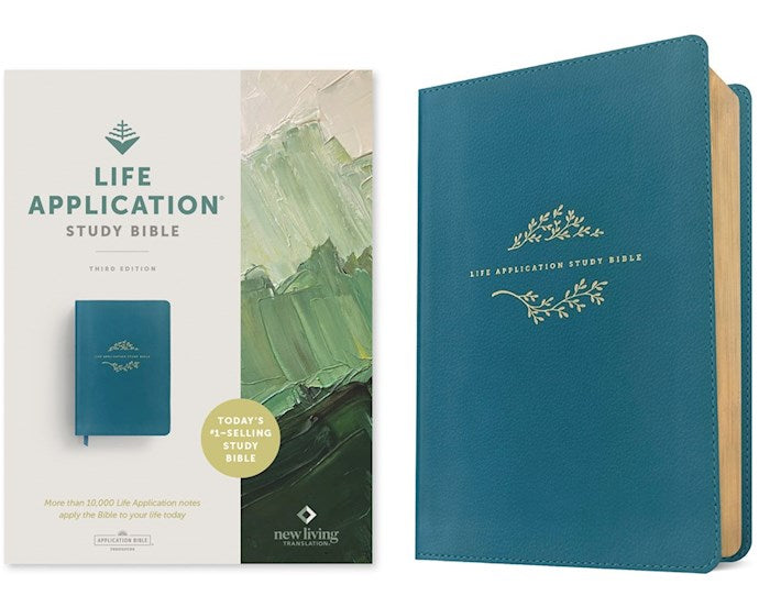 NLT Life Application Study Bible (Third Edition)-RL-Teal Blue LeatherLike