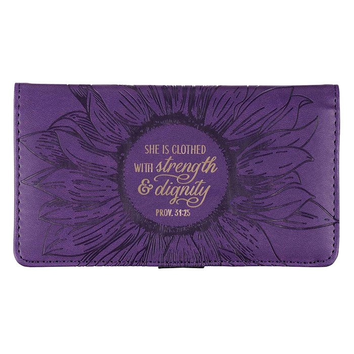 Checkbook Wallet-Strength &amp; Dignity Purple Prov. 31:25