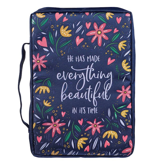 Bible Cover-Value-Everything Beautiful Ecclesiastes 3:11-Navy-MED