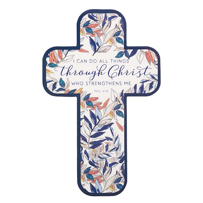 Bookmark-All Things Through Christ Philippians 4:13-Die Cut Cross (Pack Of 12)