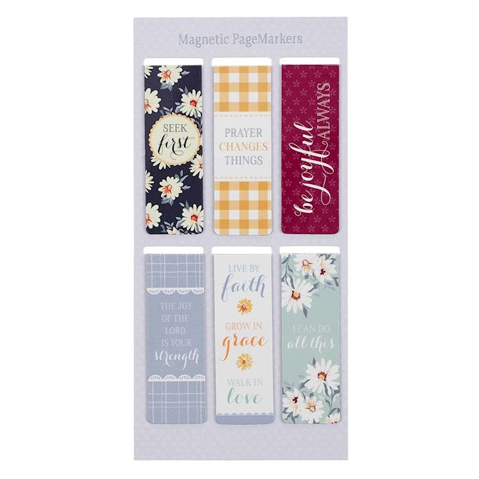 Magnetic Pagemarker Set Daisies (Set Of 6)