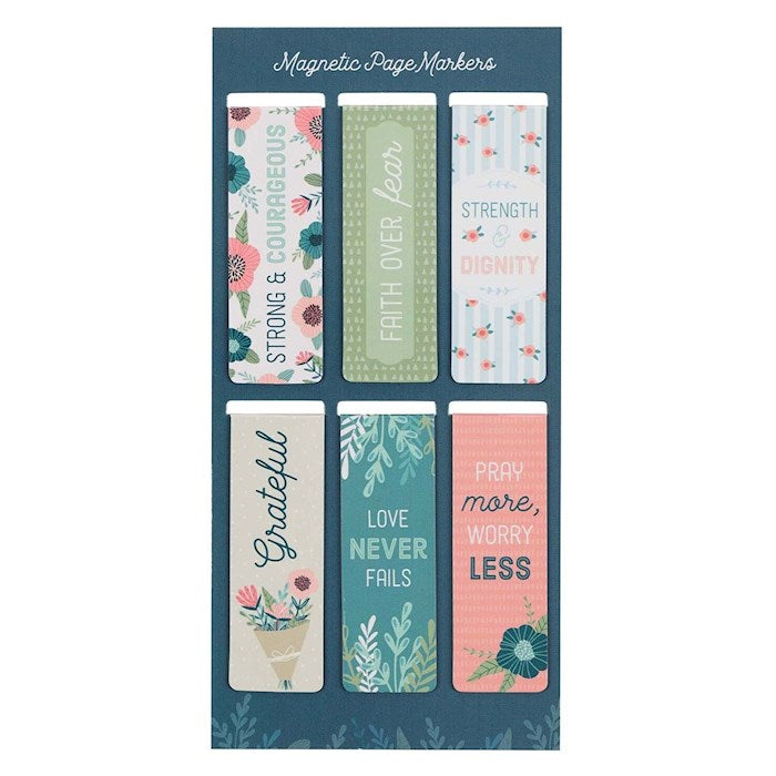 Magnetic Pagemarker Set Floral Garden (Set Of 6)