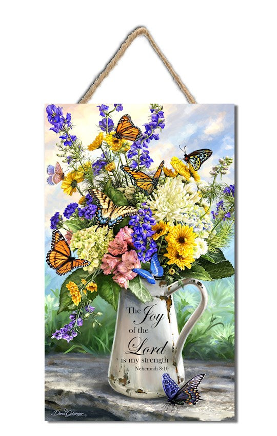 Sign-Joy Of The Lord w/Rope Hanger (7.5&quot; x 10&quot;)