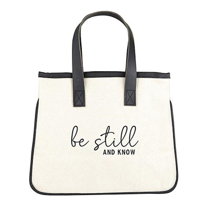 Mini Tote Bag-Be Still And Know (12" X 9.5" W/6" Gusset)-Canvas