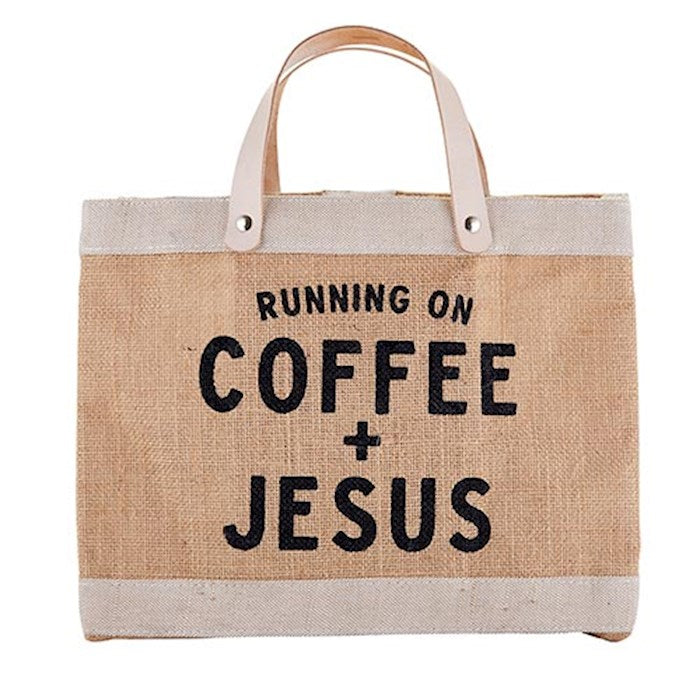 Mini Market Tote-Coffee &amp; Jesus (12.5" x 9.5")
