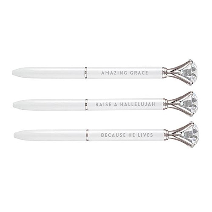 Pen-Gem-White w/Assorted Phrases