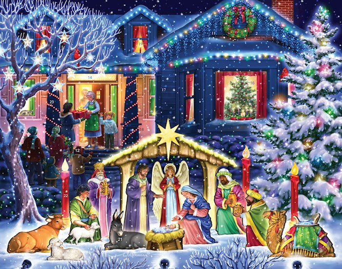 Calendar-Advent: Nighttime Nativity (11 x 14)-Large