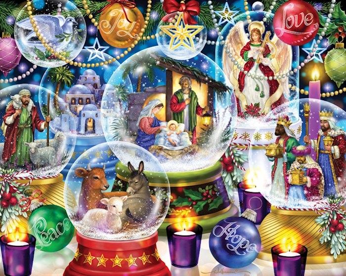 Calendar-Advent: Nativity Snow Globes (8.25 x 11.75)-Medium
