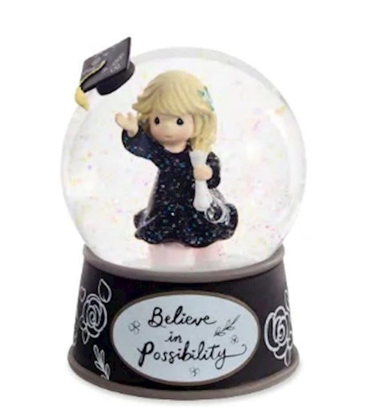 Musical Snow Globe-Graduation Girl/Believe In Possibility (5.75&quot;H)