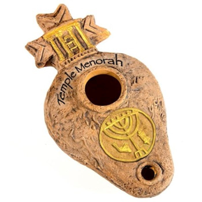 Oil Lamp-Temple Menorah &amp; Oil (