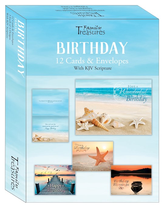 Boxed Card-Birthday-Coastal (Box Of 12)