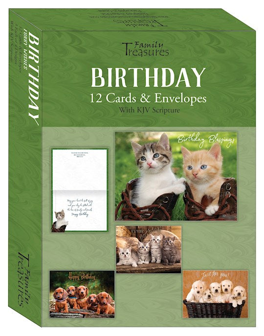 Boxed Card-Birthday-Furry Wishes (Box Of 12)