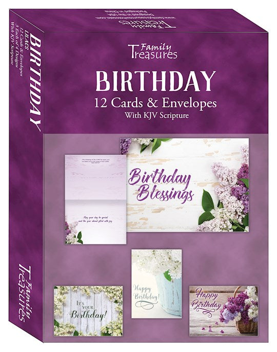Boxed Card-Birthday-Lilacs (Box Of 12)