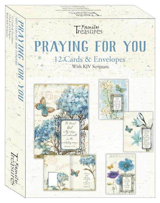 Boxed Card-Praying For You-Butterflies And Flowers (Box Of 12)