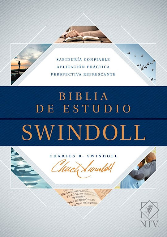 NTV Biblia de Estudio Swindoll (NLT Swindoll Study Bible)-Blue Hardcover Indexed