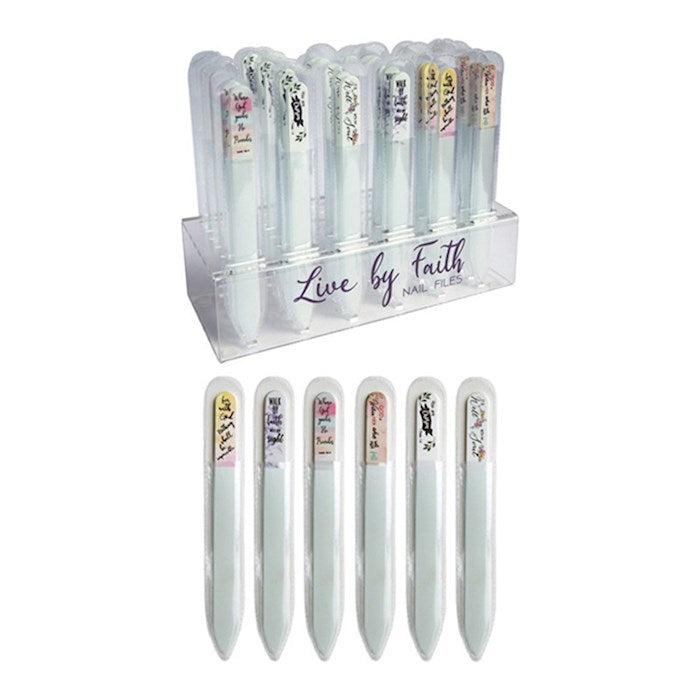 Fingernail File-Live By Faith w/Display (Set Of 36)