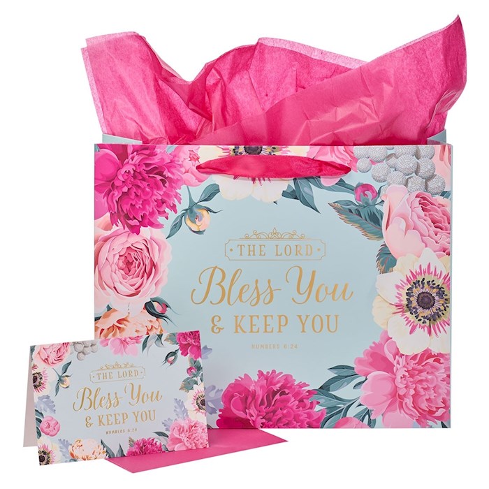 Gift Bag Large The Lord Bless You &amp; Keep You w/Card &amp; Tissue