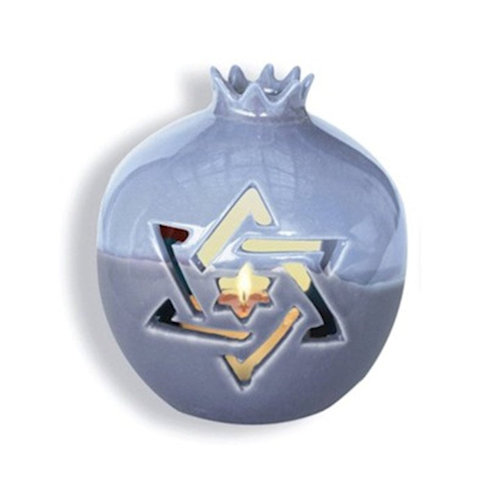 Candle Holder-Pomegranate Tealight (5" x 4")-Blue (