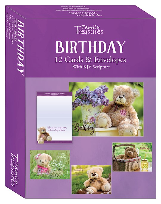 Boxed Card-Birthday-Teddy Bears (Box Of 12)