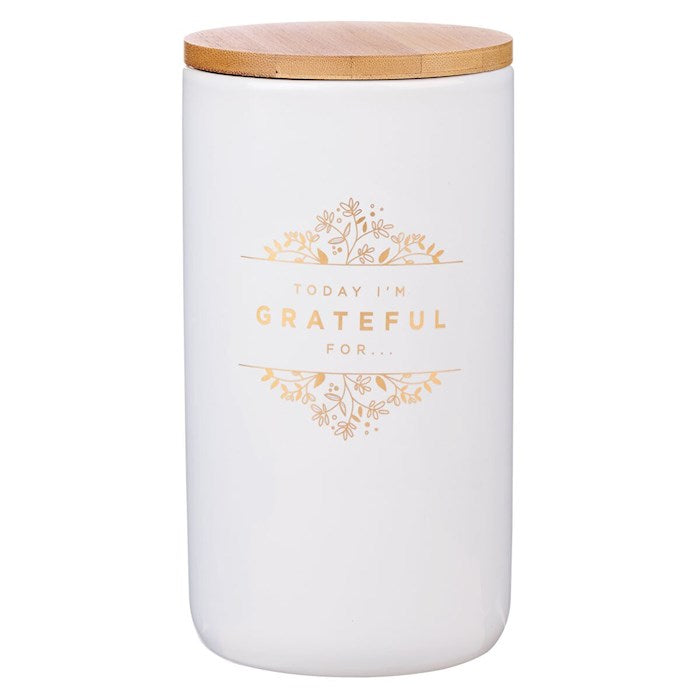 Gratitude Jar-Today I Am Grateful For w/Cards (Gold)