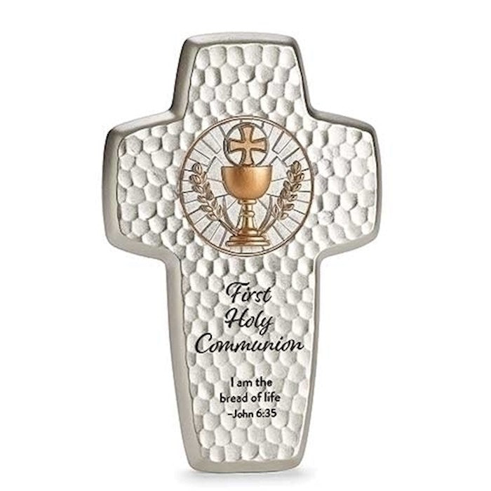 Wall Cross-First Communion/I Am The Bread Of Life (John 6:35) (7.25")